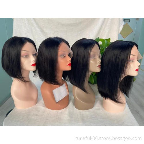 Cuticles Aligned Short Pixie Cut Wig Short Bob 150% T Part Lace Front Human Hair Wigs For Black Women Pre Plucked With Baby Hair